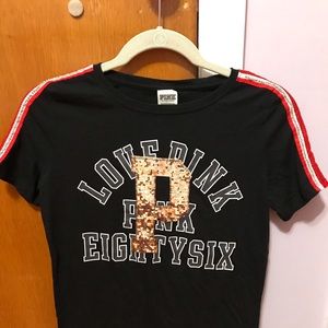 Victoria’s Secret PINK Sequin “P”  T-Shirt